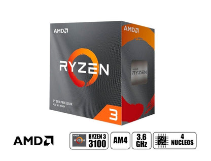 PROCESADOR AMD RYZEN 3 3100 AM4, 3.6GHZ, 16MB, 4 NUCLEOS, AM4