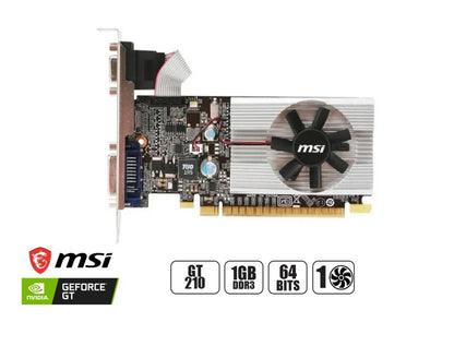 TARJETA DE VIDEO MSI GT 210 1GB DDR3 NVIDIA 64 BITS, N210, 1 VENTILADOR